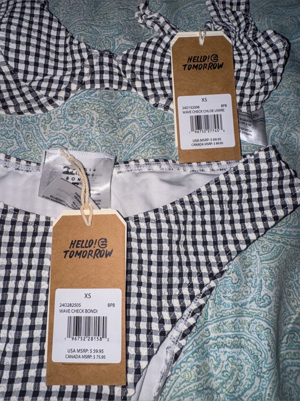 Billabong Wave Check Bikini Set - NWT - Picture 4 of 10